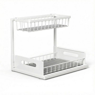  - 2-Tier Under Sink Organiser With Cabinet Storage Baskets
