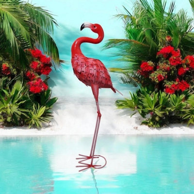  - Metal Pink Flamingo 150Cm Garden Ornaments Decorative Flamingo Wedding Pond