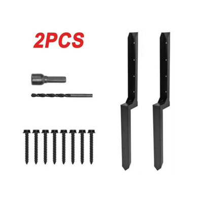 - Heavy Duty Steel Fence Post Repair Stake Anchor Ground Spike 43X12X45Cm 2Pcs
