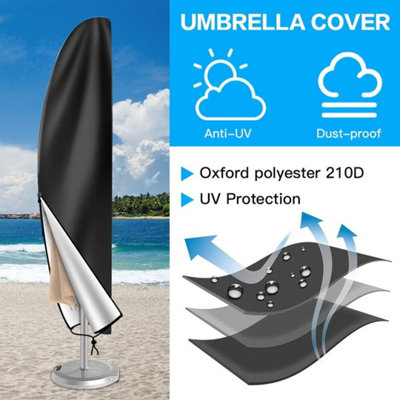  - Parasol Umbrella Cover Waterproof Outdoor For Garden Cantilever Banana Umbrella M(265X40-70Cm)