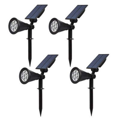  - Solar Spot Light Led Colour Projection Stake Garden Light Outdoor Lamp 4Pcs