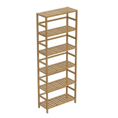  - 6 Tier Bookcase Storage Shelves Adjustable Tall Book Rack Plant Shelving Unit