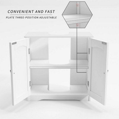  - White Free Standing Under Sink Bathroom Storage Cabinet