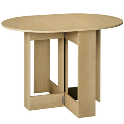  - Oak Drop Leaf Folding Dining Table For Kitchen