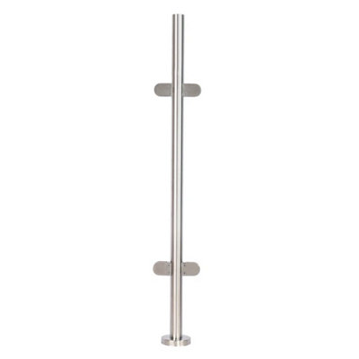  - 304 Stainless Steel Posts Stair Balustrade Railing Glass Clamps Handrail Garden Mid Post