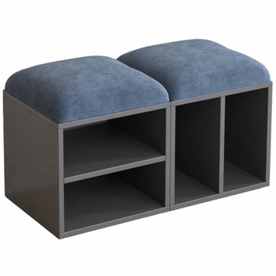  - Hallway Entryway Shoe Storage Bench With Cushioned SeatShoe Rack