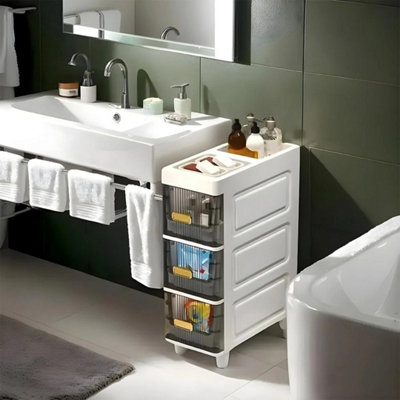  - 56.5Cm 3 Drawer Narrow Bathroom Cabinet
