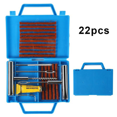 B&Q 22Pcs Emergency Tyre Repair Kit Heavy Duty Car Tire Vehicle Puncture Wheel Plug