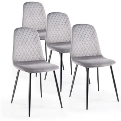  - 4Pcs Velvet Dining Chair Set With Plush Padded Seats & Sturdy Metal