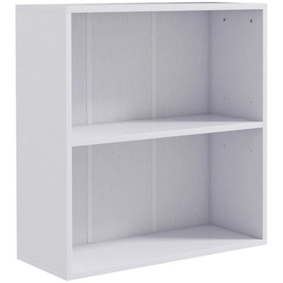  - Bookshelf Display Storage Shelf With 2 Compartments For Study White