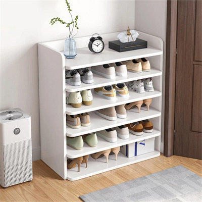  - 6 Tier Shoe Cabinet Rack Storage Cupboard Footwear Desktop Stand Wooden Hallway Shelves