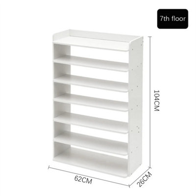  - 7 Tier Shoe Cabinet Rack Storage Cupboard Footwear Desktop Stand Wooden Hallway Shelves