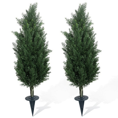  - 2Pcs Cedar Topiary 2Ft Uv Spike