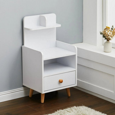  - White Bedside Table Cabinet Nightstand Bedroom Furniture Drawer Storage Shelves