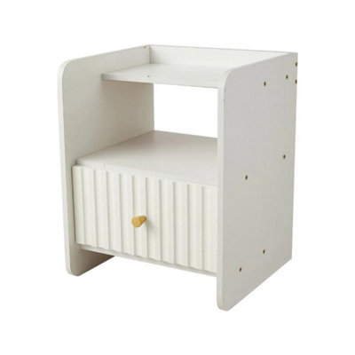  - White Small Bedside Table Drawer Cabinet Side End Table Nightstand Storage Shelf