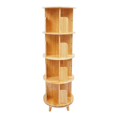  - 4 Tier Rotating Bookcase Storage Rack Bookshelf Floor Standing