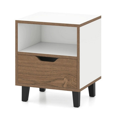  - Mid Century Nightstand Bedside Table Drawer Storage Shelf