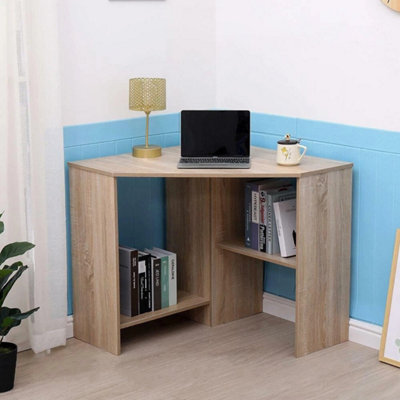  - Oak Corner Computer Desk Home Office Gaming Table