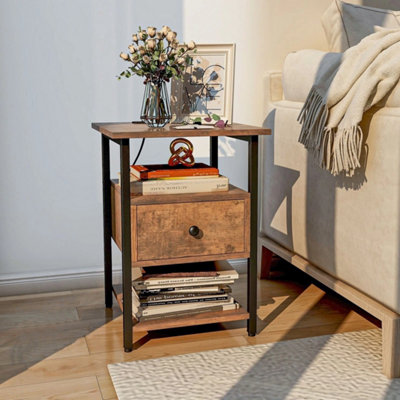 B&Q 3-Tier Nightstand W/ Charging Station