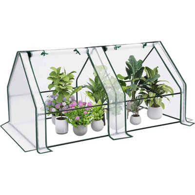  - Mini Greenhouse Grow Tunnel With Roll-Up Windows Vegetable Growhouse Plants Tent