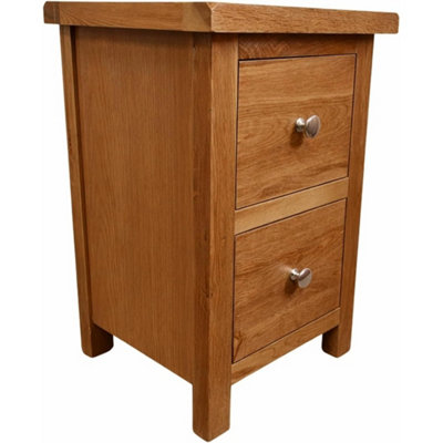  - Rustic Oak 2 Drawer Bedside Nightstand Bedroom Furniture New