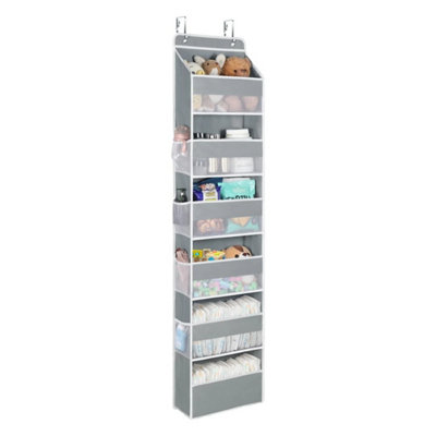 - Grey 6 Shelf Over Door Hanging Storage Organiser Rack