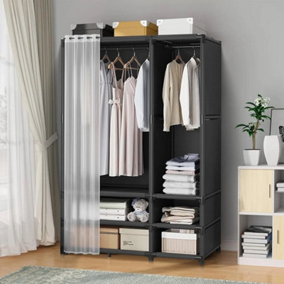  - Large Closet Wardrobe Sturdy Clothes Storage Cabinet Rack Shelves Hanger Stores