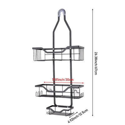  - Hanging Over Door Over Screen Bathroom Shower Caddy Rack Storage Shelf Basket Style D