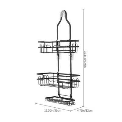  - Hanging Over Door Over Screen Bathroom Shower Caddy Rack Storage Shelf Basket Style B