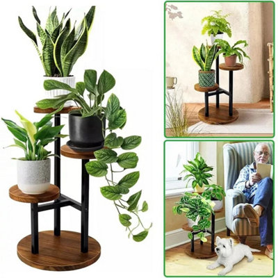  - 3 Tier Wooden Plant Display Stand Flower Pot Shelf Indoor Garden Storage Rack