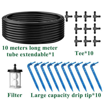  - Solar Drip Irrigation Automatic 50Ft System Kit Plant Watering Timer Set Lawn
