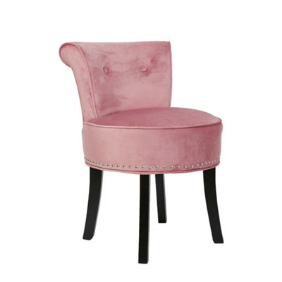  - Vanity Stool With BackrestBedroom Dressing Table Makeup Chair Pink