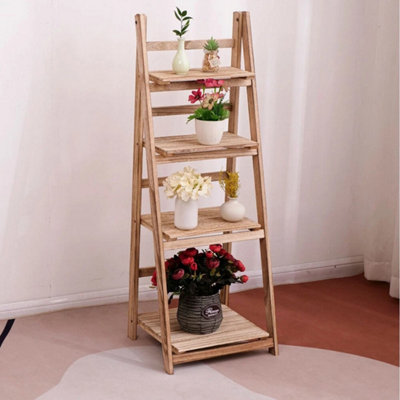  - 4-Tier Ladder Shelf,storage Rack Bookshelf Plant Planter Stand