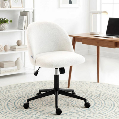  - Fluffy Swivel Desk ChairOffice  Makeup Vanity Chair