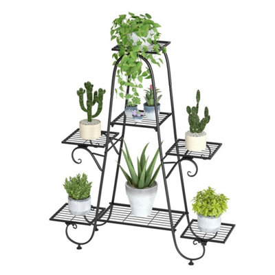  - 7-Tier Metal Plant Stand,garden Potted Flower Display Shelving Rack