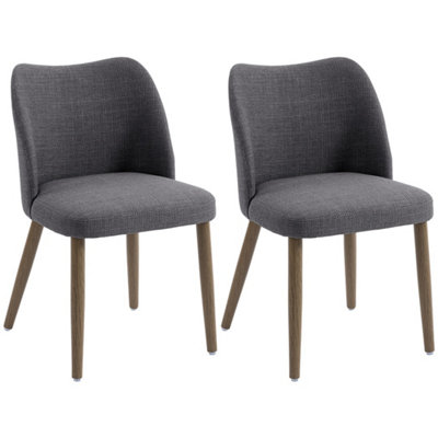  - Set Of 2 Upholstered Dining Chairs,kitchen Dining Chairs Dark Grey