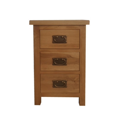  - 3-Drawer Bedside TableCompact Storage Nightstand 38Cm Width