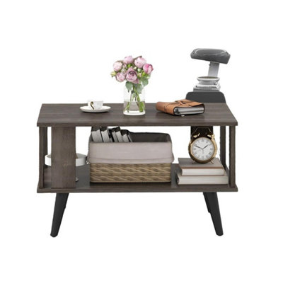  - 2 Tier Wooden Centre Table Small Coffee With Open Storage