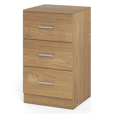  - Nightstand Modern Bedside Table With 3 Storage Drawers