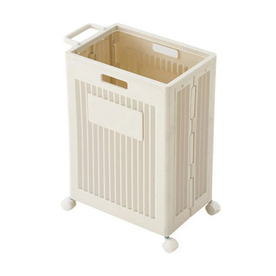  - M Rolling Laundry Basket On Wheels Foldable Washing Bin Hamper Clothes Organiser