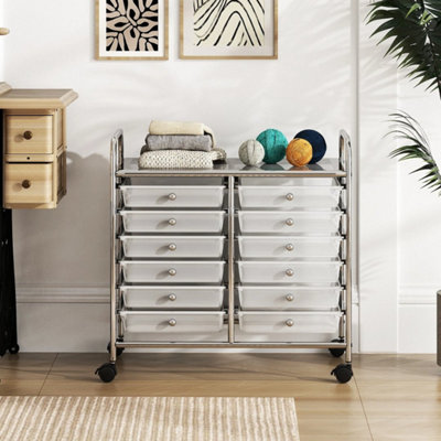  - Rolling Utility Cart Multi-Drawer Mobile Storage Trolley