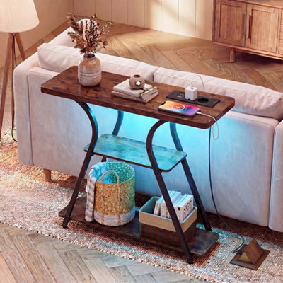  - 3-Tier Entryway Table With Shelves Console Table