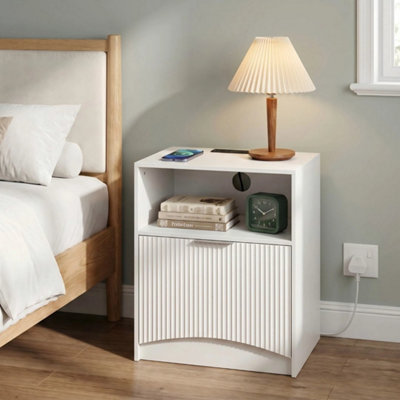  - Bedside Table With Storage Large Drawer Nightstand Cabinet
