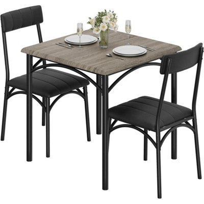  - 3 Pcs Dining Table Set Kitchen Table With 2 Upholstered Chairs