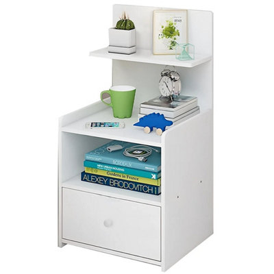  - Fashion Bedside Table Drawer Cabinet Bedroom Furniture Storage Nightstand Shelf