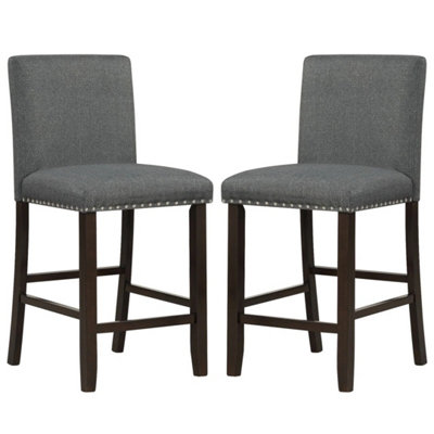 B&Q Set Of 2 Bar Stools Upholstered Bar Chairs Pub Stool Chair Kitchen Dining Chair