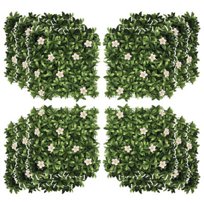 B&Q 12Pcs Artificial Boxwood Panel Faux Rhododendron Greenery
