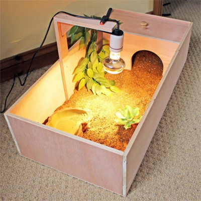  - Tortoise Table Small Pet Reptile Wooden House Hide Shelter Den With Run