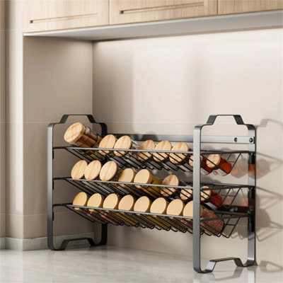 Spice Rack 2 Tier Herb Jar Free Standing Kitchen Storage Organiser Shelf Holder from B&Q