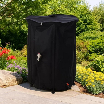 500L Large Collapsible Garden Rainwater Butt Barrel Collector Save Eco Tap Hose from B&Q